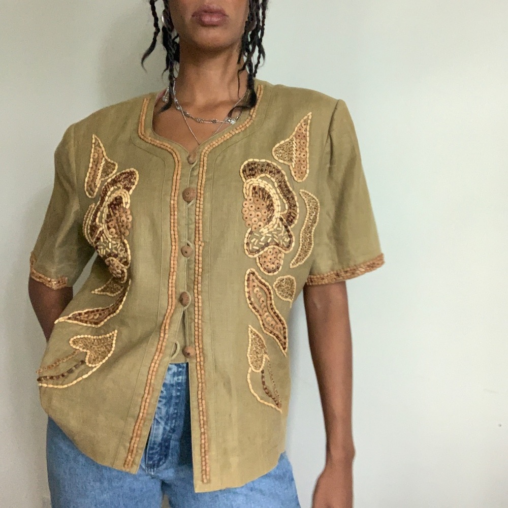 Vintage linen blouse - Picture 3 of 4